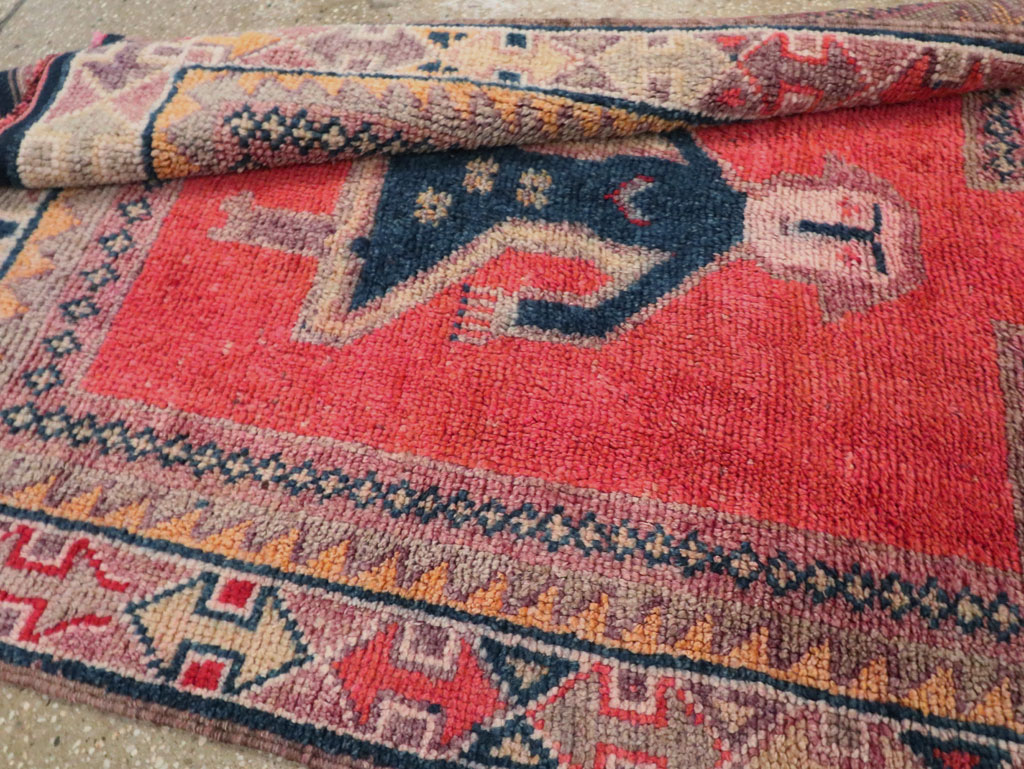 Vintage Turkish Anatolian Pictorial Runner, No.29677 - Staging