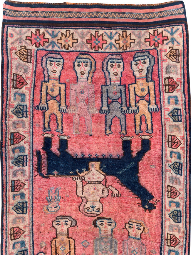 Vintage Turkish Anatolian Pictorial Runner, No.29679 - Staging