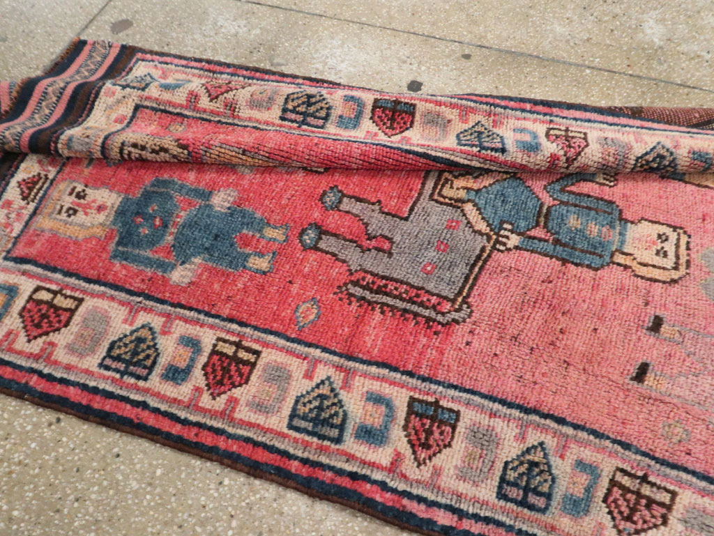 Vintage Turkish Anatolian Pictorial Runner, No.29679 - Staging