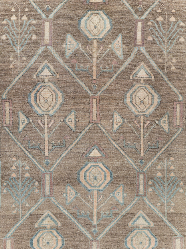 Vintage Persian Malayer Wide Gallery Runner, No.29680 - Staging