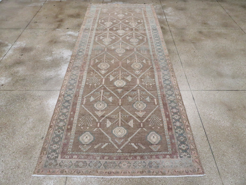 Vintage Persian Malayer Wide Gallery Runner, No.29680 - Staging