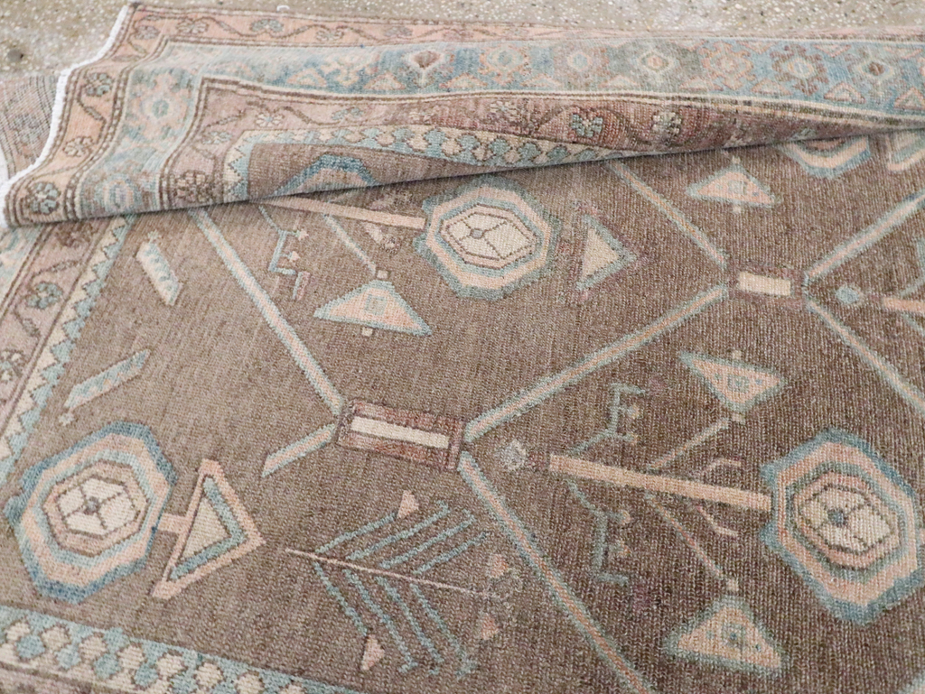 Vintage Persian Malayer Wide Gallery Runner, No.29680 - Staging