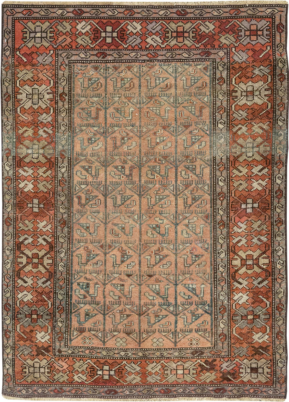Antique Persian Malayer Throw Rug, No.29682 - Staging