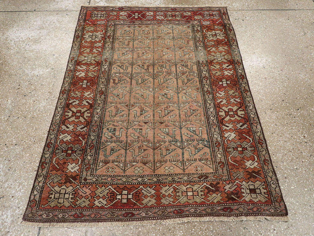 Antique Persian Malayer Throw Rug, No.29682 - Staging