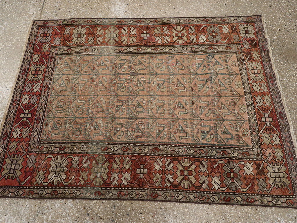 Antique Persian Malayer Throw Rug, No.29682 - Staging