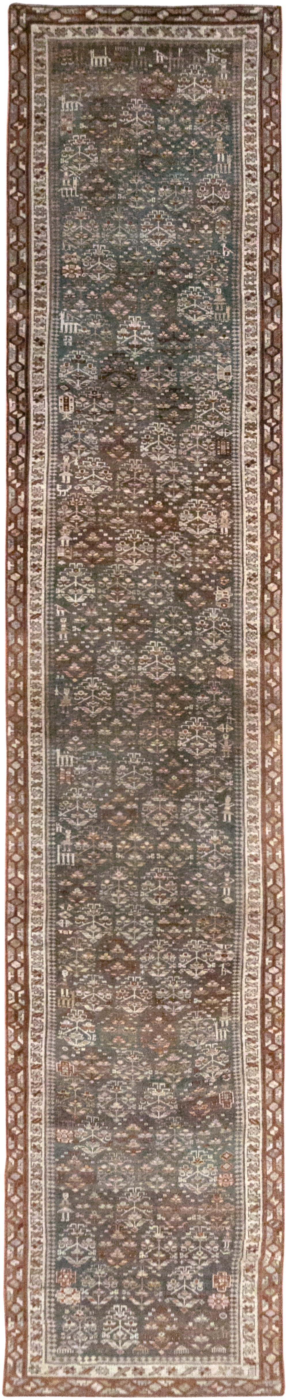 Antique Persian Kurd Long Runner, No.29685 - Staging