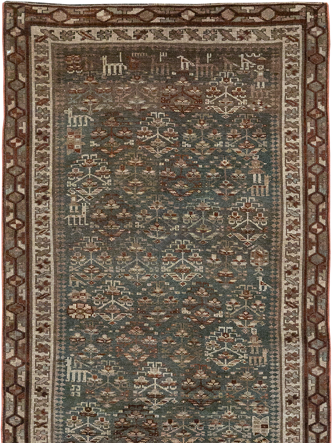Antique Persian Kurd Long Runner, No.29685 - Staging