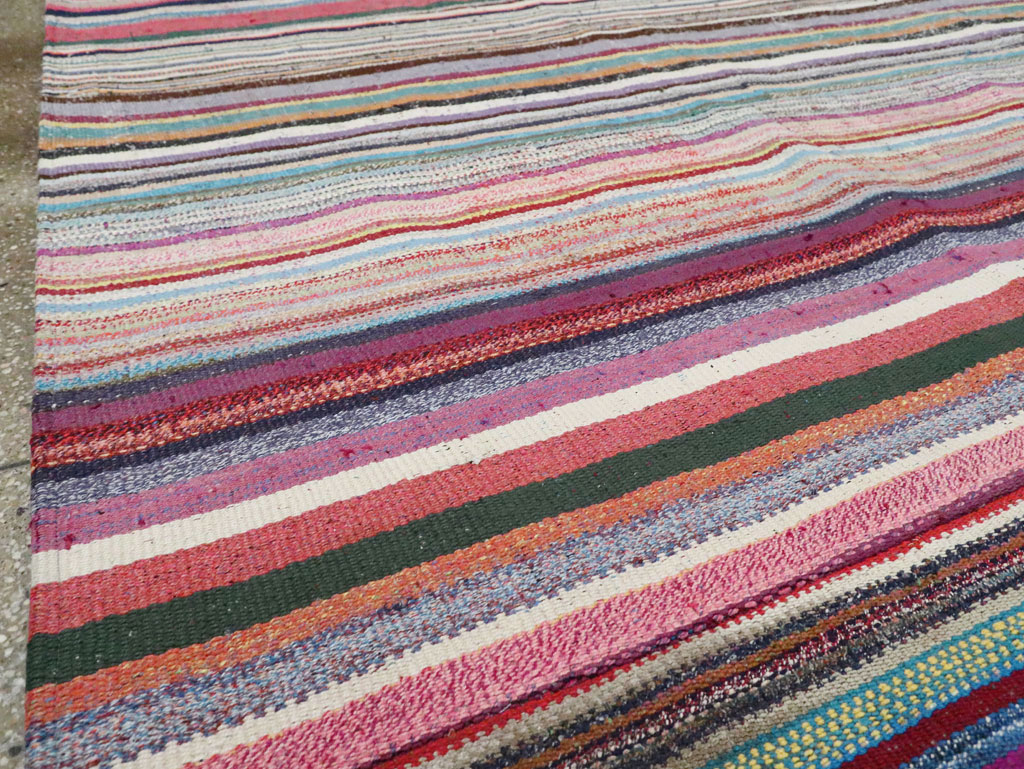 Contemporary Turkish Flatweave Kilim Large Room Size Carpet, No.29690 - Staging