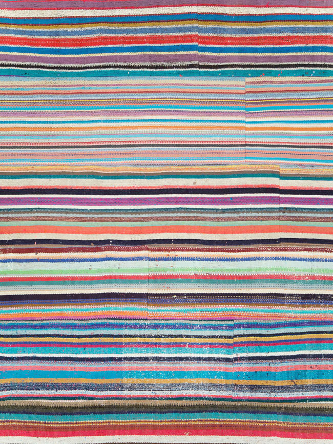Contemporary Colorful Turkish Flat-Weave Kilim, No.29692 - Staging