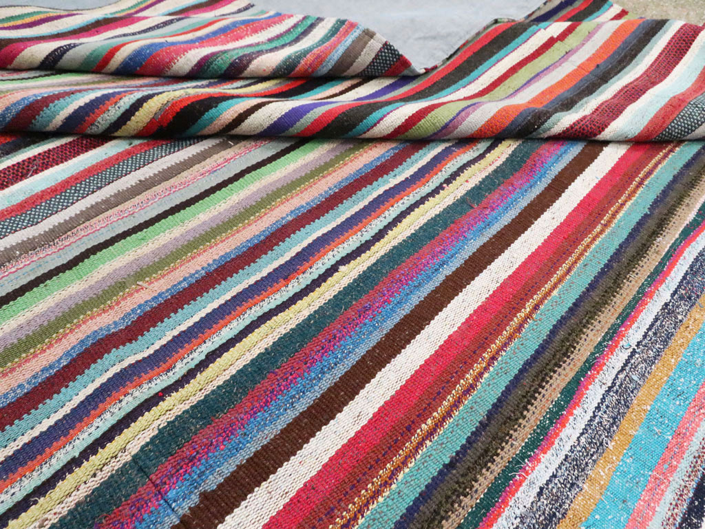 Contemporary Colorful Turkish Flat-Weave Kilim, No.29692 - Staging