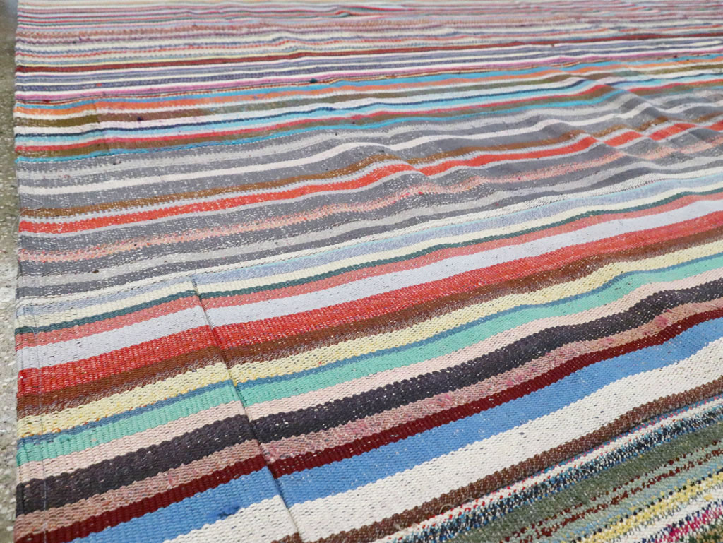 Contemporary Turkish Flat-Weave Oversize Carpet, No.29694 - Staging