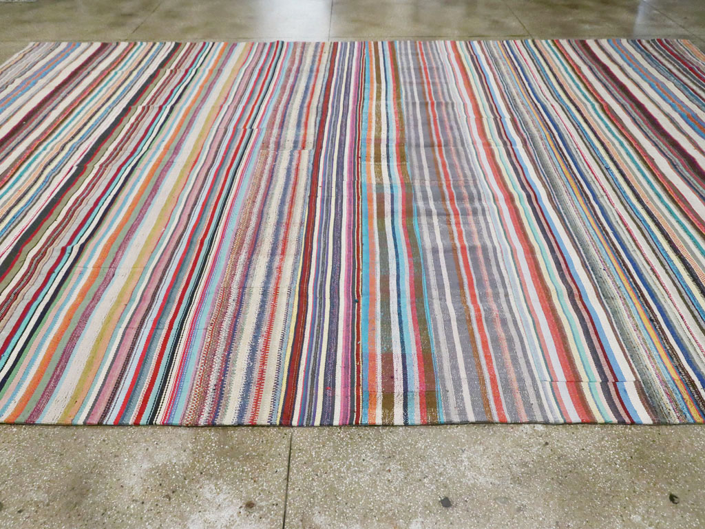 Contemporary Turkish Flat-Weave Oversize Carpet, No.29694 - Staging