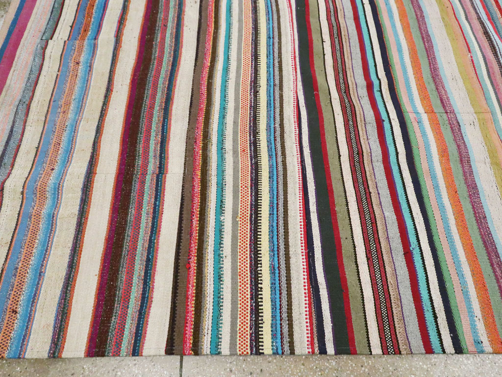 Contemporary Turkish Flat-Weave Oversize Carpet, No.29694 - Staging