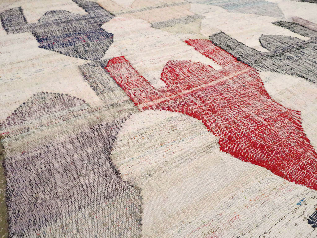 Turkish Contemporary Flatweave Kilim Large Room Size Carpet, No.29696 - Staging