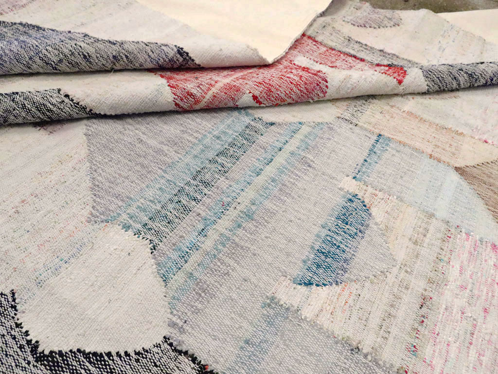 Turkish Contemporary Flatweave Kilim Large Room Size Carpet, No.29696 - Staging