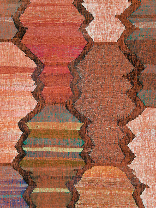 Contemporary Turkish Flatweave Kilim Room Size Carpet, No.29697 - Staging