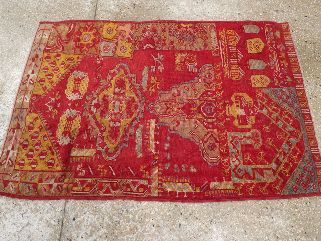 Antique Turkish Anatolian Wagireh Rug, No.29704 - Staging