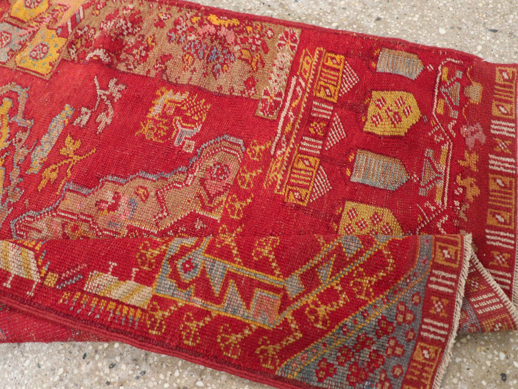 Antique Turkish Anatolian Wagireh Rug, No.29704 - Staging