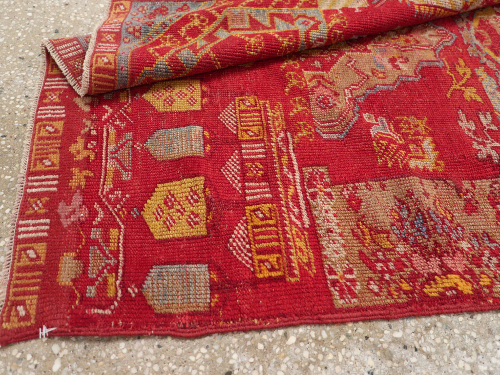 Antique Turkish Anatolian Wagireh Rug, No.29704 - Staging