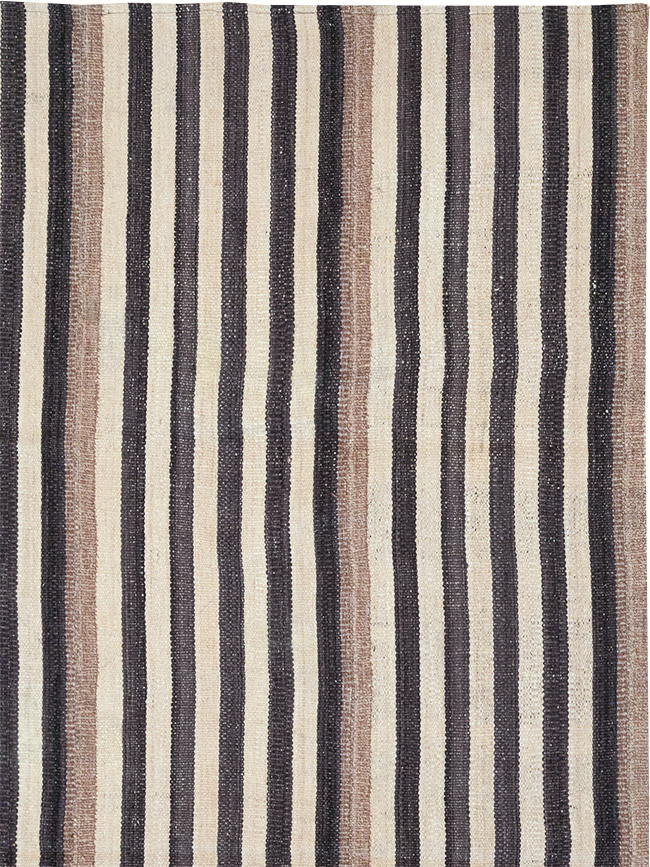 Modern Turkish Flatweave Kilim Small Room Size Carpet, No.29725 - Staging