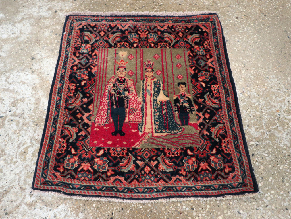 Antique Persian Sarouk Pictorial Rug, No.29734 - Staging