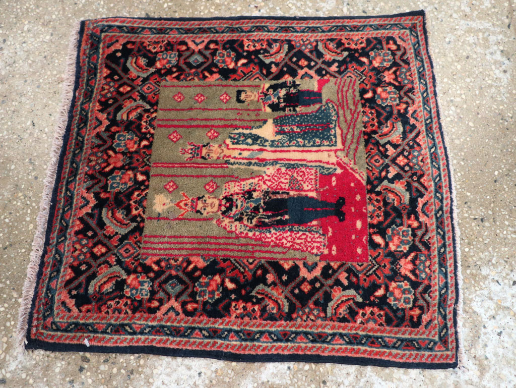 Antique Persian Sarouk Pictorial Rug, No.29734 - Staging