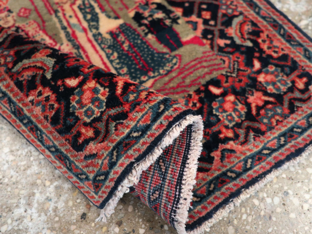 Antique Persian Sarouk Pictorial Rug, No.29734 - Staging