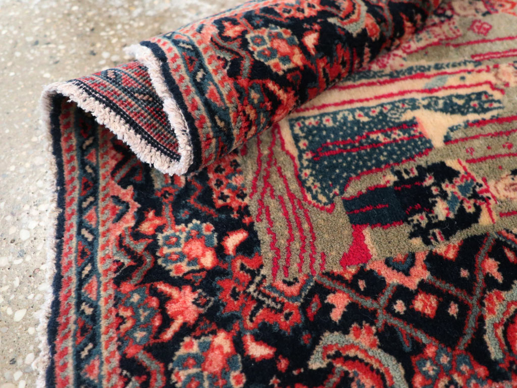 Antique Persian Sarouk Pictorial Rug, No.29734 - Staging