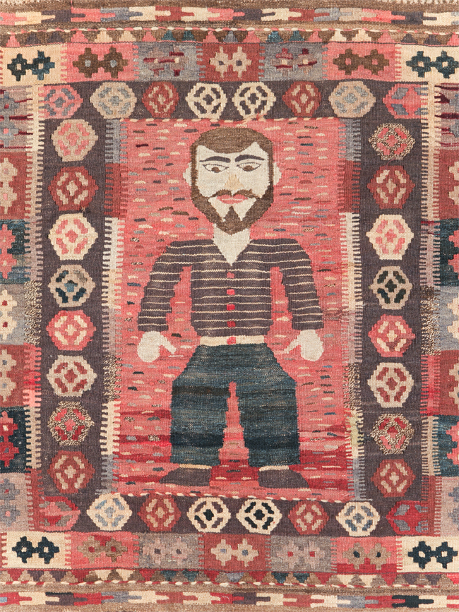 Vintage Turkish Pictorial Flatweave Kilim, No.29735 - Staging