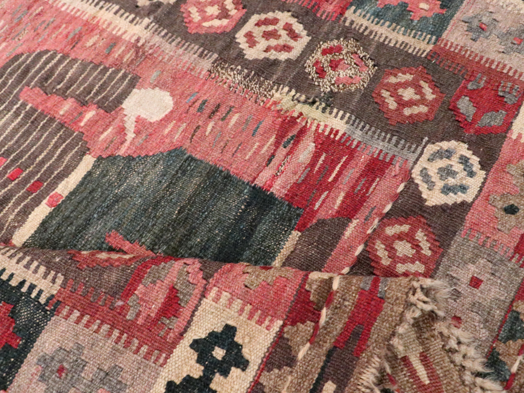 Vintage Turkish Pictorial Flatweave Kilim, No.29735 - Staging