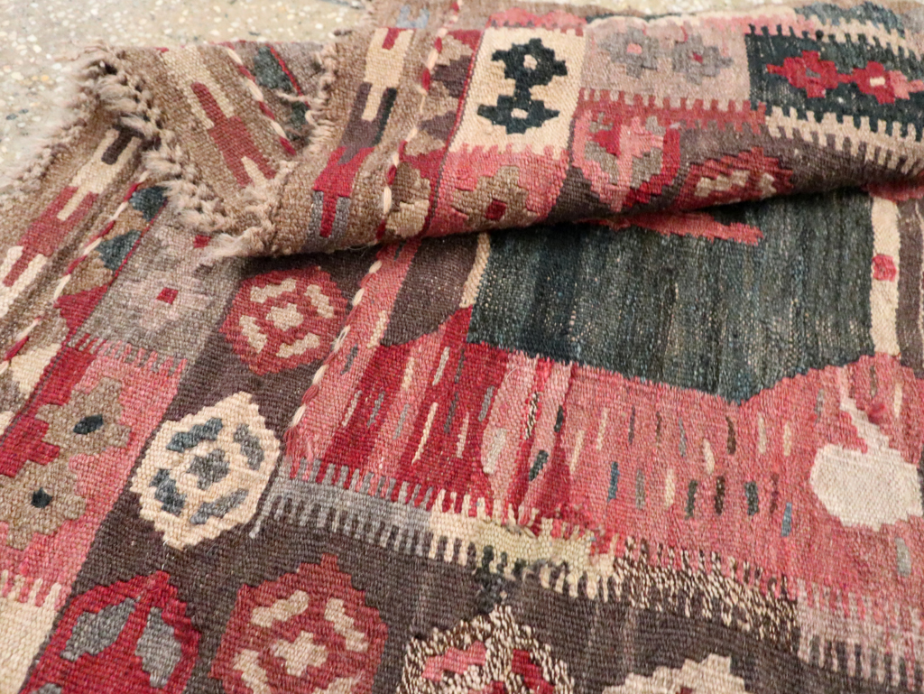 Vintage Turkish Pictorial Flatweave Kilim, No.29735 - Staging