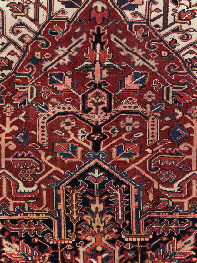 Vintage Persian Heriz Room Size Carpet, No.29742 - Staging