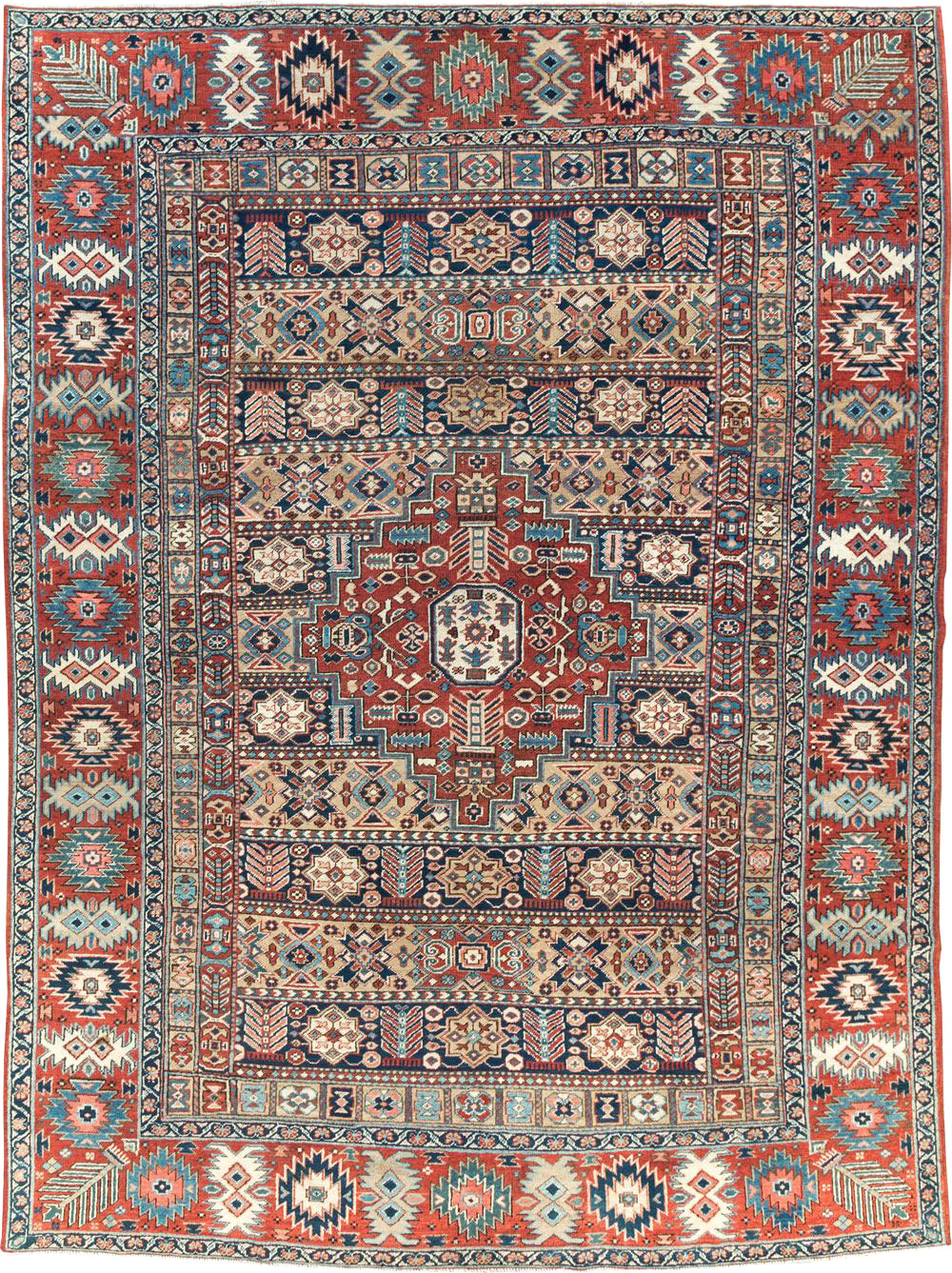 Antique Persian Heriz Room Size Carpet, No.29743 - Staging