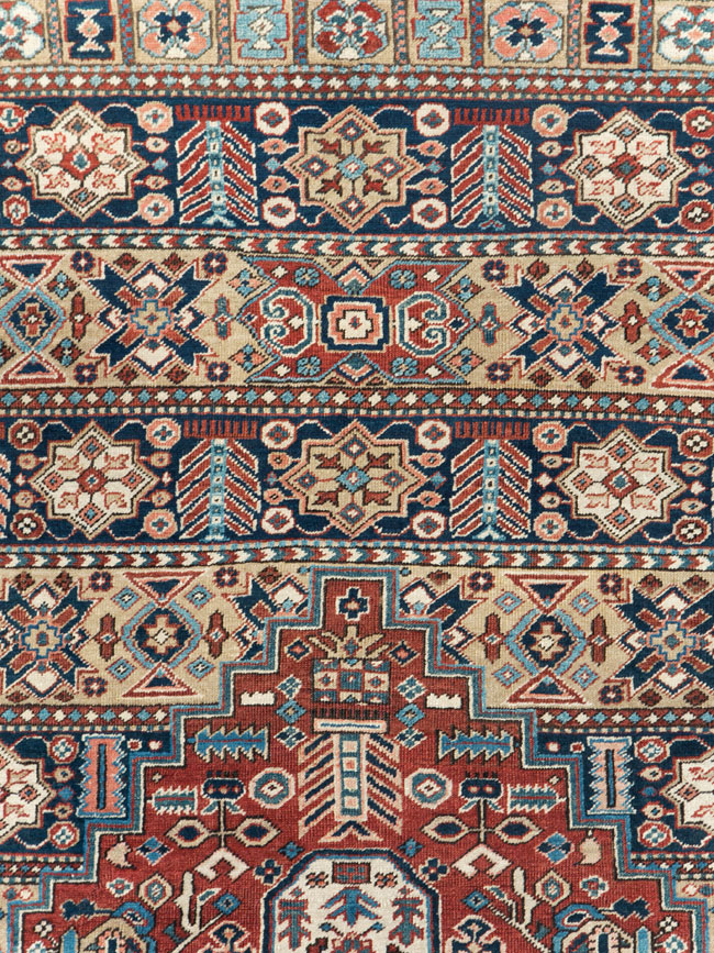 Antique Persian Heriz Room Size Carpet, No.29743 - Staging
