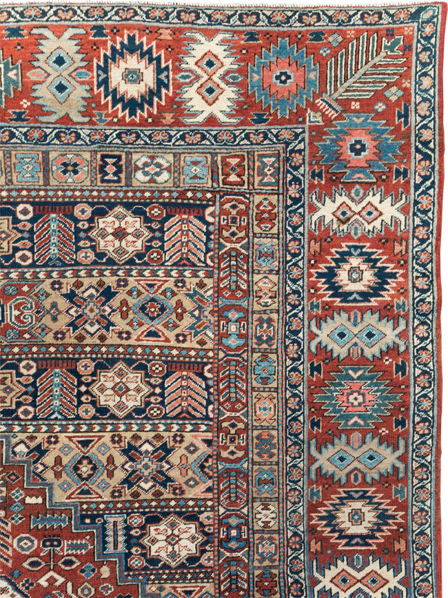 Antique Persian Heriz Room Size Carpet, No.29743 - Staging