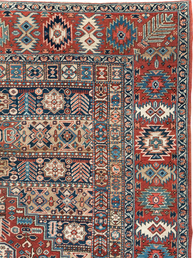Antique Persian Heriz Room Size Carpet, No.29743 - Staging