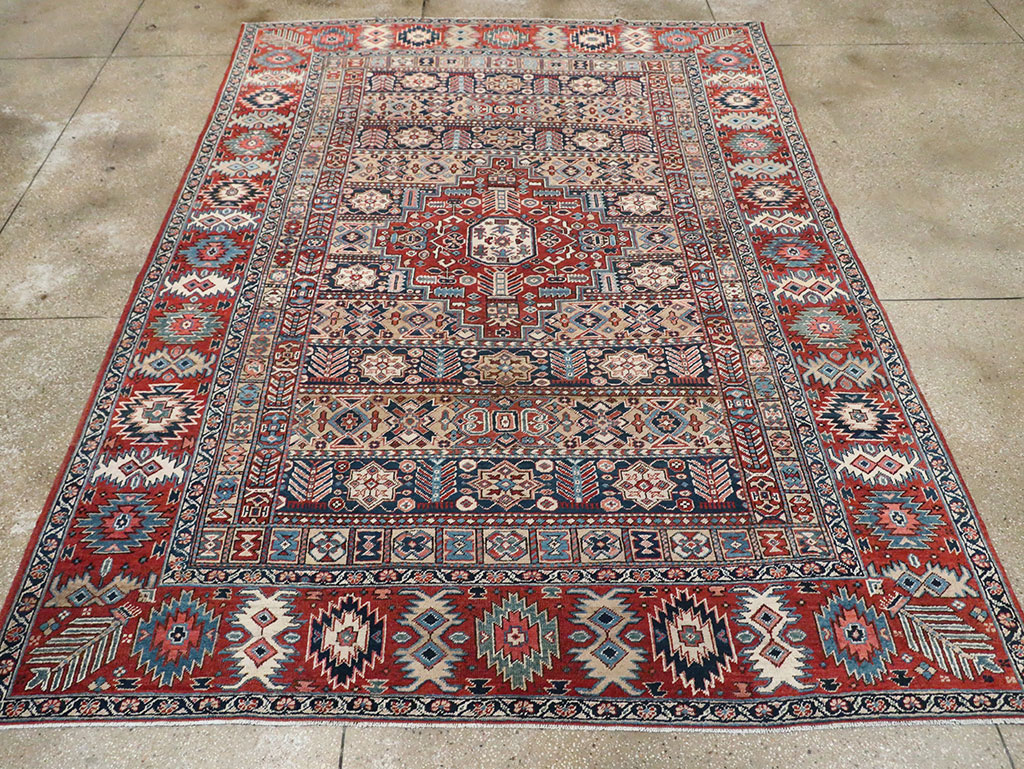 Antique Persian Heriz Room Size Carpet, No.29743 - Staging