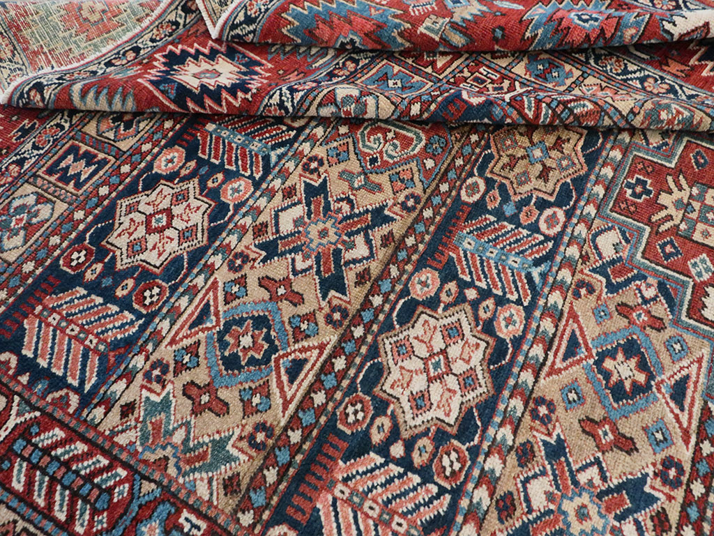 Antique Persian Heriz Room Size Carpet, No.29743 - Staging