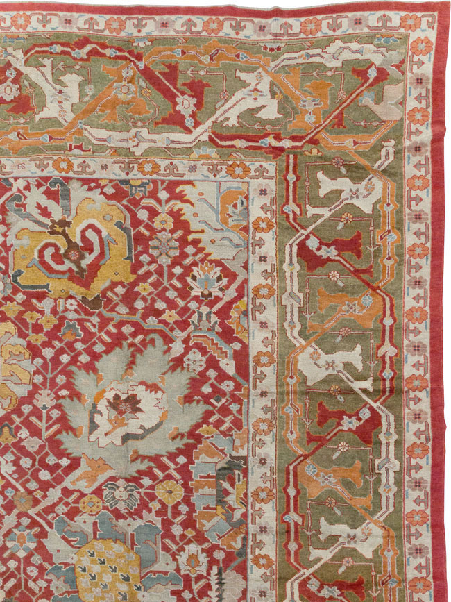Antique Turkish Oushak Oversize Carpet, No.29744 - Staging