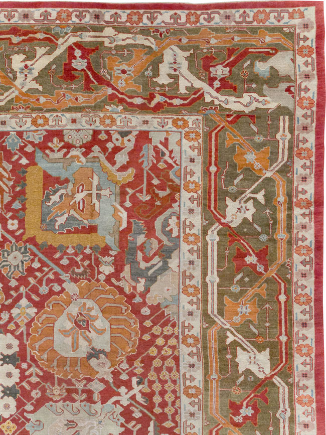 Antique Turkish Oushak Oversize Carpet, No.29744 - Staging