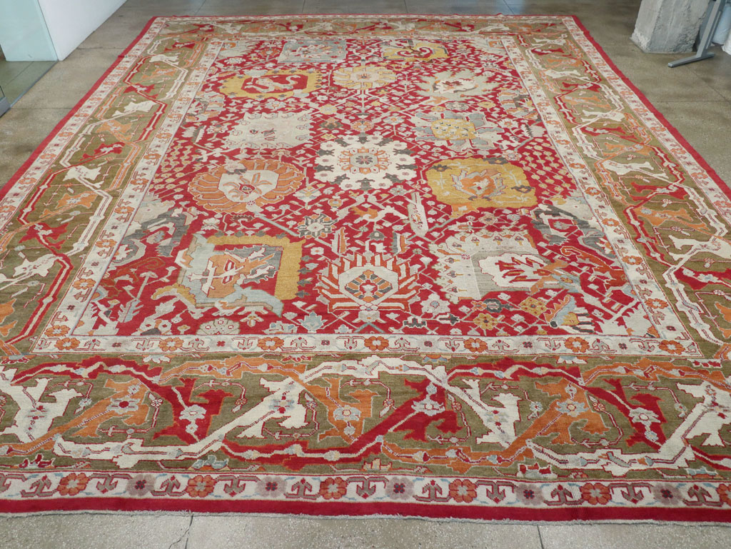 Antique Turkish Oushak Oversize Carpet, No.29744 - Staging