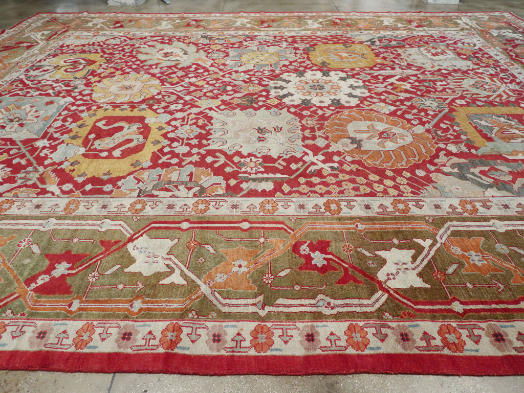 Antique Turkish Oushak Oversize Carpet, No.29744 - Staging