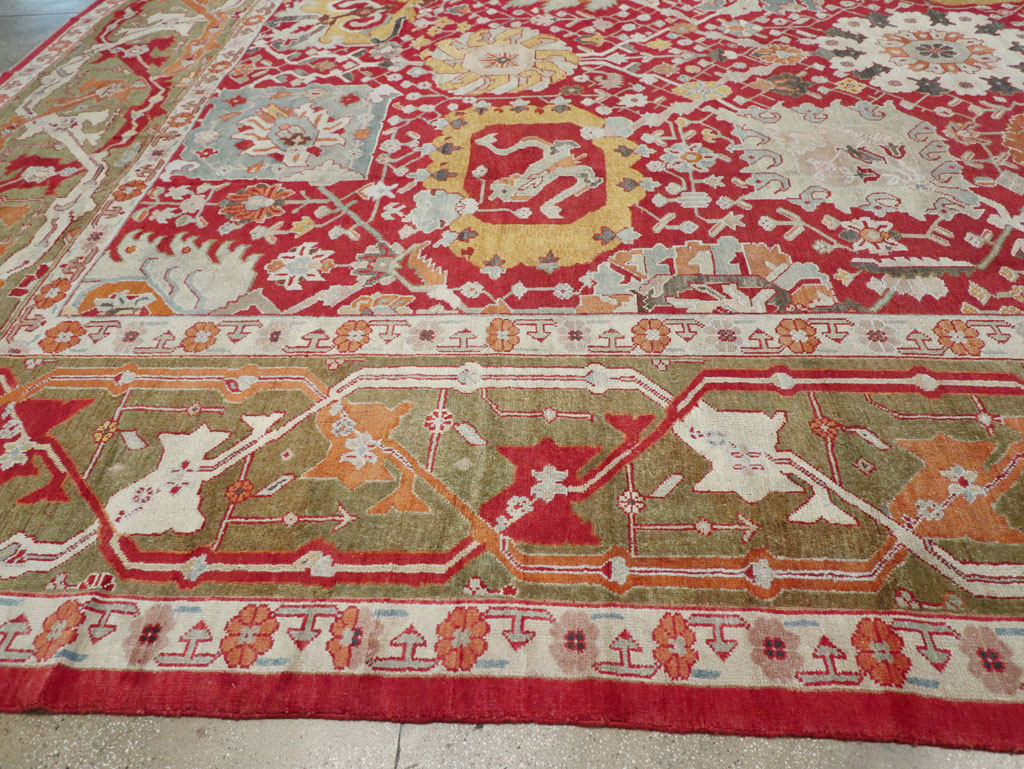 Antique Turkish Oushak Oversize Carpet, No.29744 - Staging