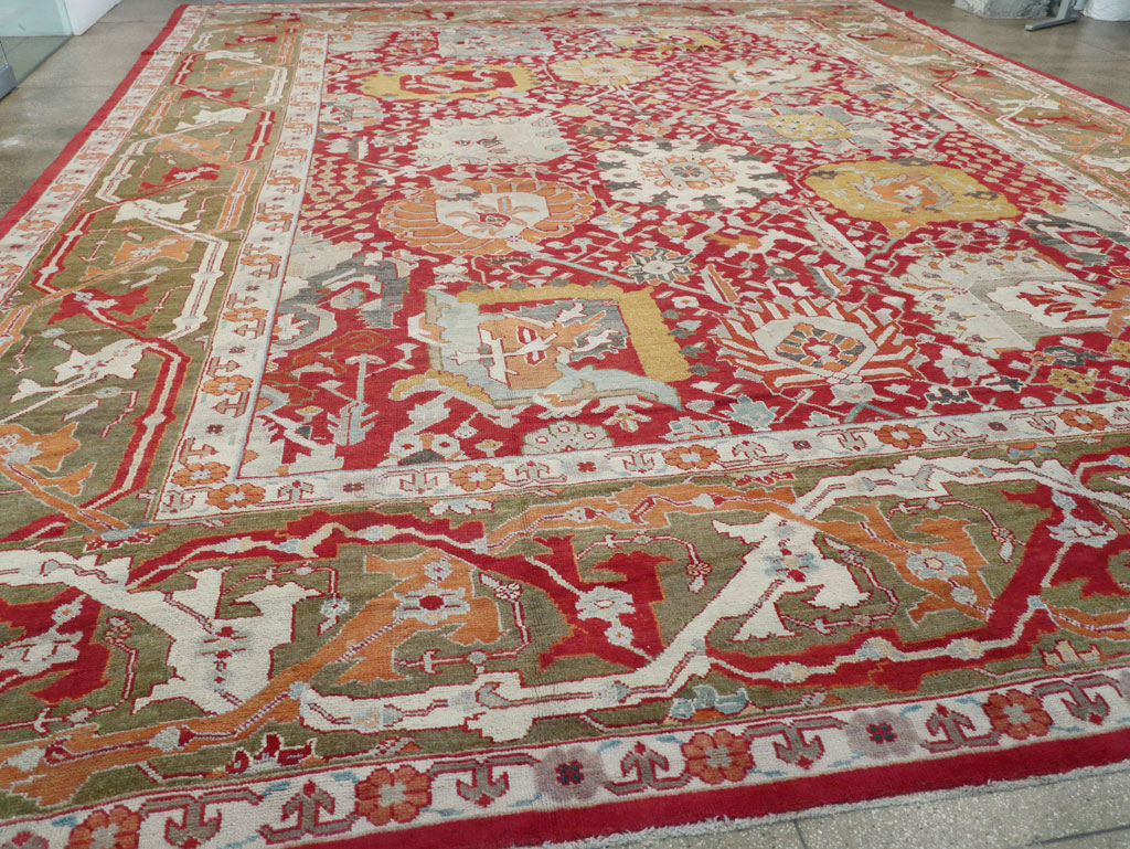 Antique Turkish Oushak Oversize Carpet, No.29744 - Staging