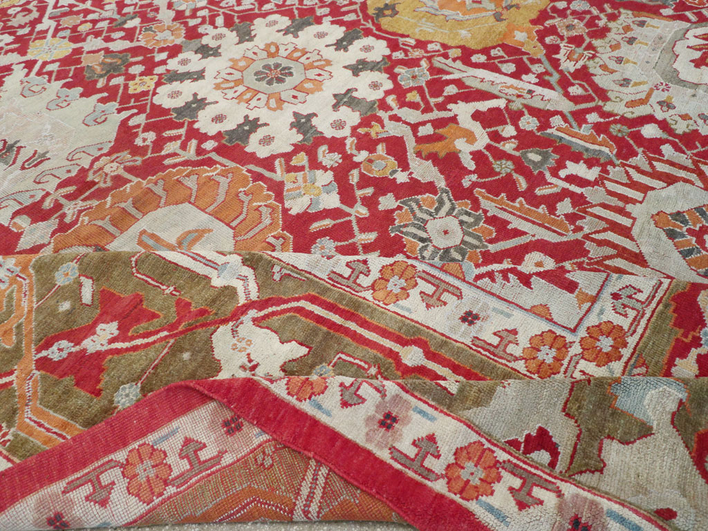 Antique Turkish Oushak Oversize Carpet, No.29744 - Staging