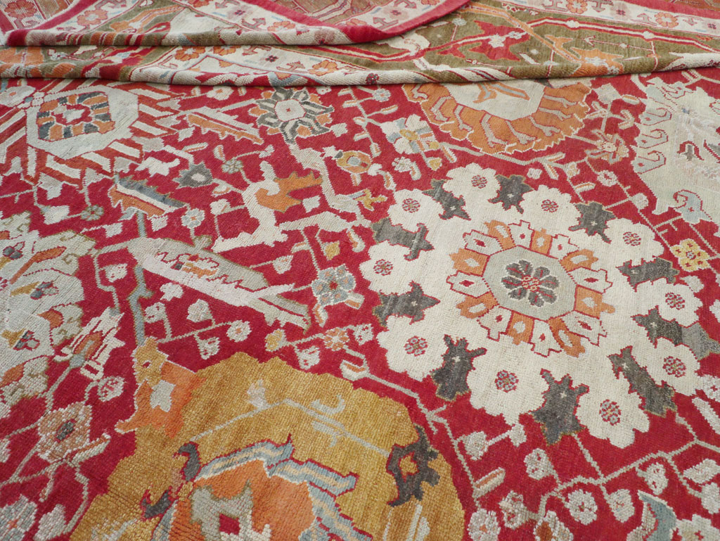 Antique Turkish Oushak Oversize Carpet, No.29744 - Staging