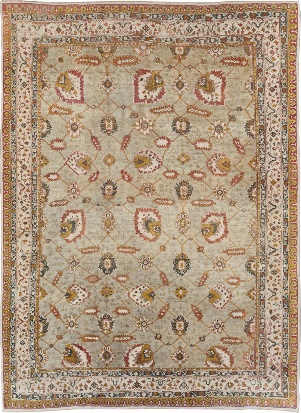 Vintage Turkish Oushak Carpet, No.29748 - Staging