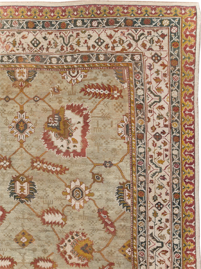 Vintage Turkish Oushak Carpet, No.29748 - Staging