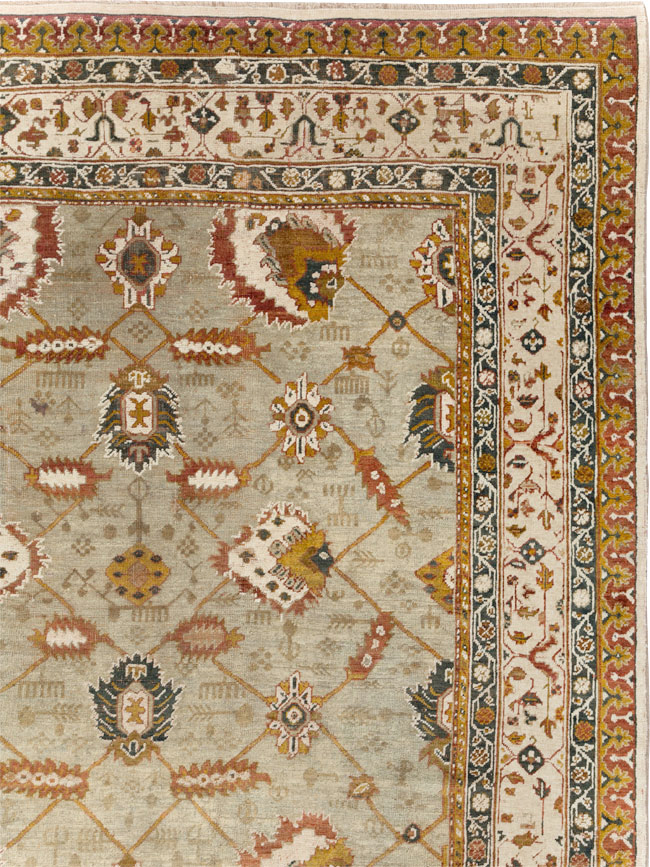 Vintage Turkish Oushak Carpet, No.29748 - Staging