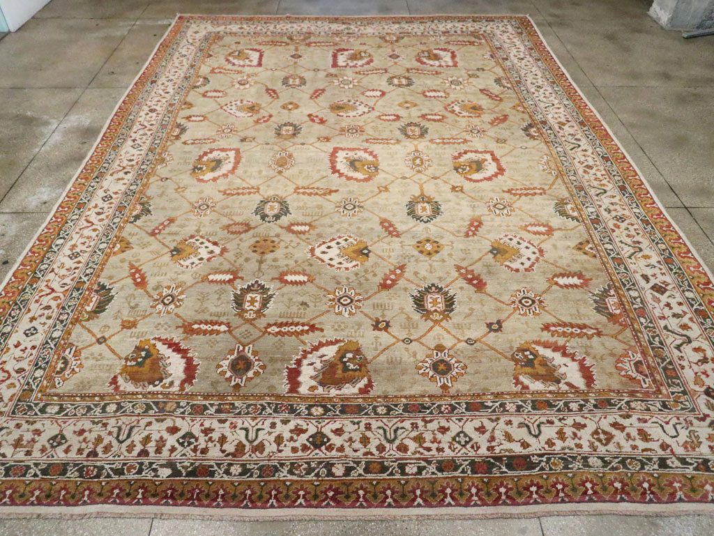 Vintage Turkish Oushak Carpet, No.29748 - Staging